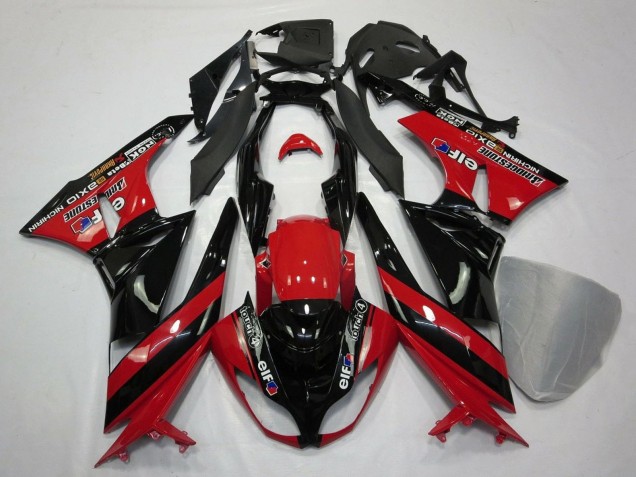 2009-2012 Red Glossy Black Elf Touch4 Bridgestone Kawasaki ZX6R Motorcycle Fairings Australia