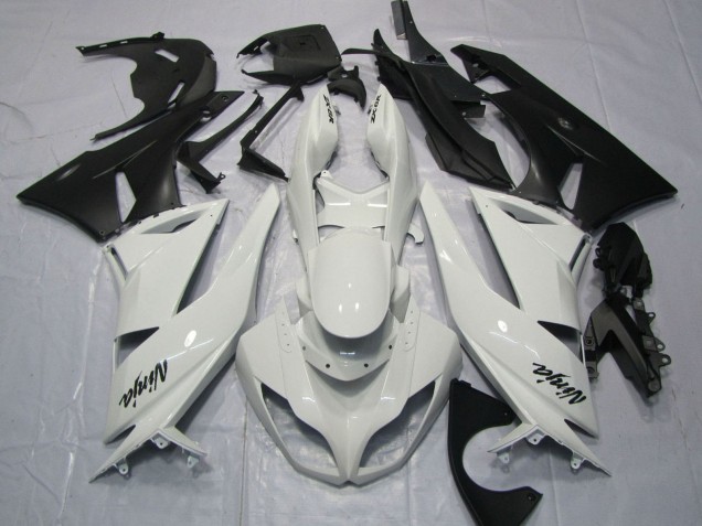 2009-2012 White Matte Black Kawasaki ZX6R Motorcycle Fairings Australia