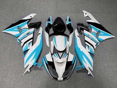 2009-2012 White Light Blue Black Kawasaki ZX6R Motorcycle Fairings Australia