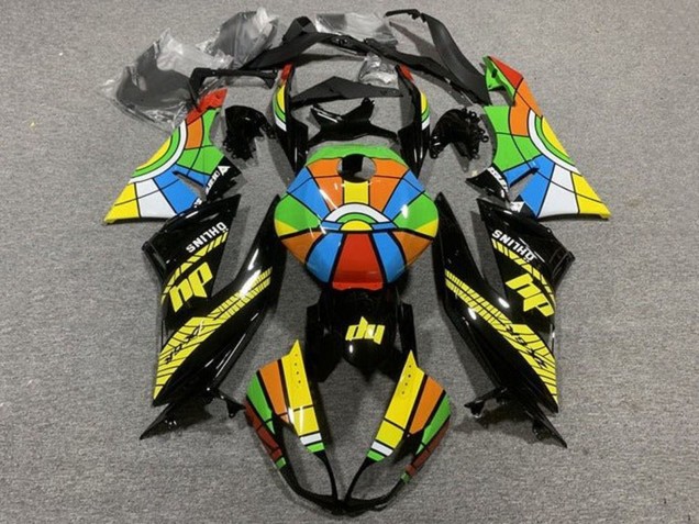 2009-2012 Glossy Black Multicolor Kawasaki ZX6R Motorcycle Fairings Australia