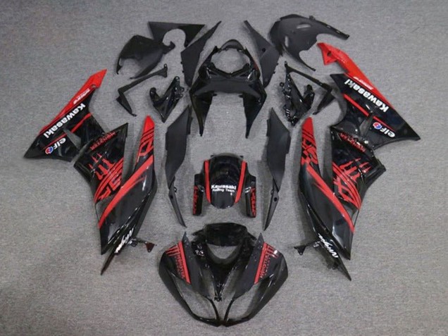 2009-2012 Glossy Black Red Monster Kawasaki ZX6R Motorcycle Fairings Australia