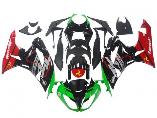 2009-2012 Green Glossy Black Red Kawasaki ZX6R Motorcycle Fairings Australia