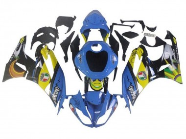 2009-2012 Blue Yellow Shark Kawasaki ZX6R Motorcycle Fairings Australia