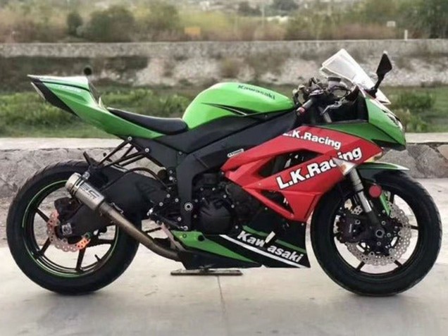 2009-2012 Green Red Black White L.K. Racing Kawasaki ZX6R Motorcycle Fairings Australia