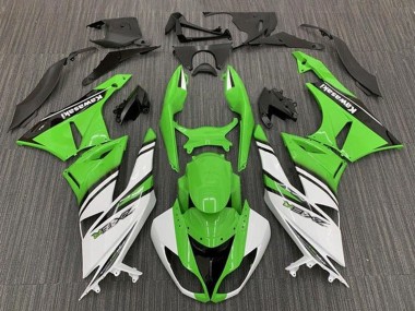 2009-2012 Green White Black Stripe Kawasaki ZX6R Motorcycle Fairings Australia