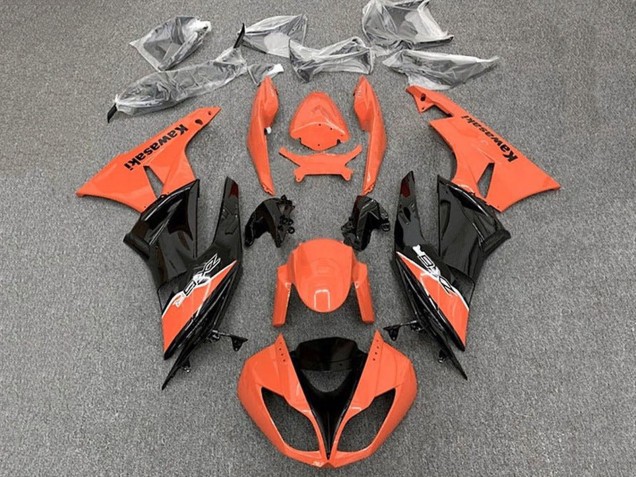 2009-2012 Orange Glossy Black Kawasaki ZX6R Motorcycle Fairing Australia