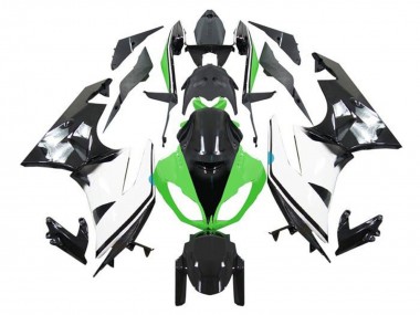 2009-2012 Green White Glossy Black Kawasaki ZX6R Motorcycle Fairings Australia