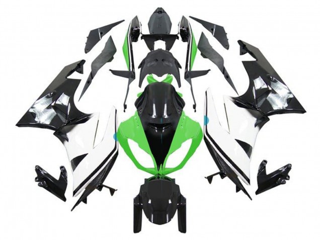 2009-2012 Green White Glossy Black Kawasaki ZX6R Motorcycle Fairings Australia
