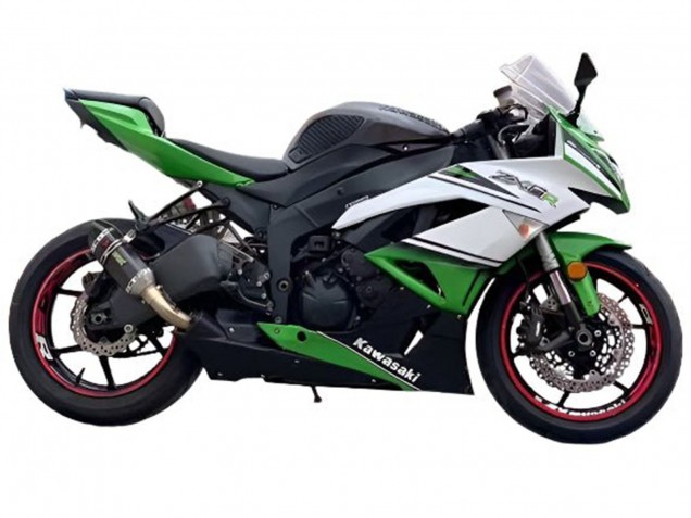 2009-2012 White Green Black Kawasaki ZX6R Motorcycle Fairings Australia