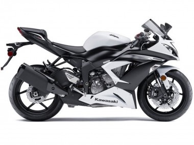 2013-2018 White Matte Black Kawasaki ZX6R Motorcycle Fairings Kit Australia