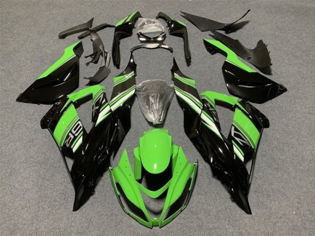 2013-2018 Green Glossy Black Kawasaki ZX6R Motorcycle Fairings Kit Australia