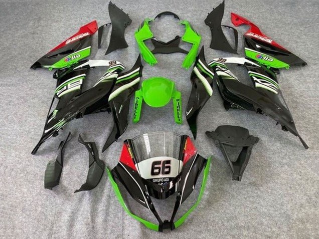 2013-2018 Green White Black Red Elf 66 Kawasaki ZX6R Motorcycle Fairings Australia