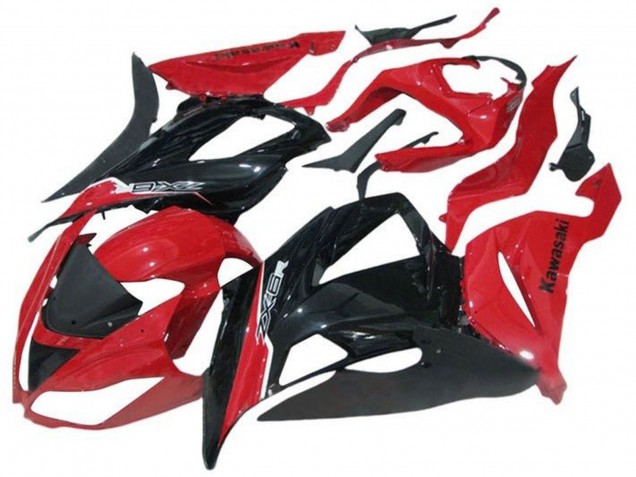 2013-2018 Red Glossy Black Kawasaki ZX6R Motorcycle Fairing Australia