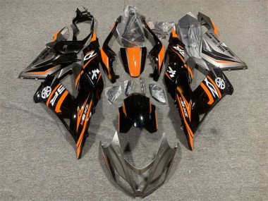 2013-2018 Orange Glossy Black Kawasaki ZX6R Motorcycle Fairing Australia