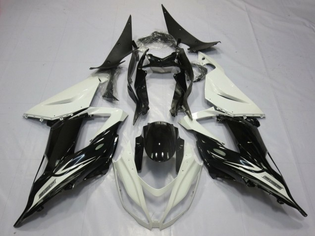 2013-2018 Pearl White Glossy Black Kawasaki ZX6R Motorcycle Fairings Australia