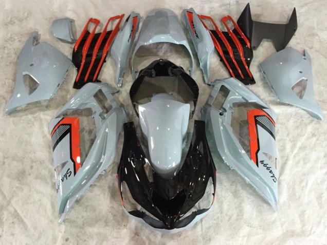 2013-2018 Nardo Grey Red Black Kawasaki ZX6R Motorcycle Fairings Australia