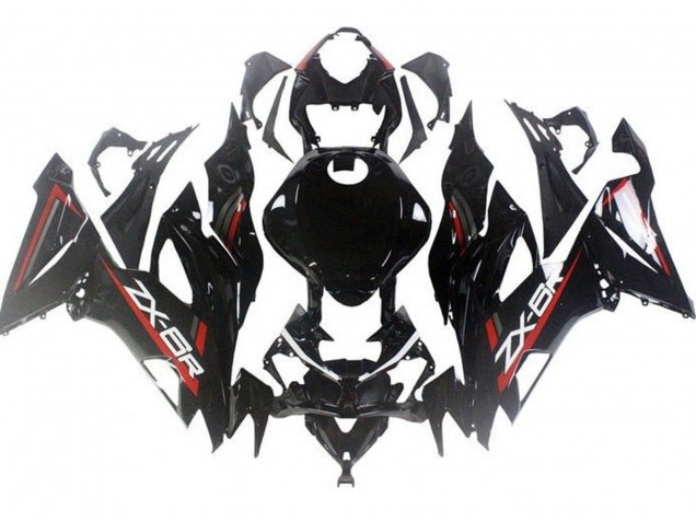 2019-2022 Glossy Black Red Kawasaki ZX6R Motorcycle Fairings Australia
