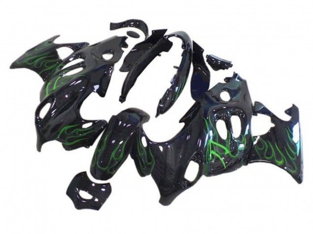 2004-2006 Glossy Black Green Flame Suzuki GSX600F/GSX750F Motorcycle Fairings Australia