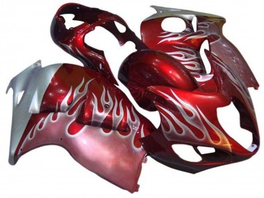 1996-2007 Red Silver Flame Suzuki GSXR1000 Motorcycle Fairings Australia