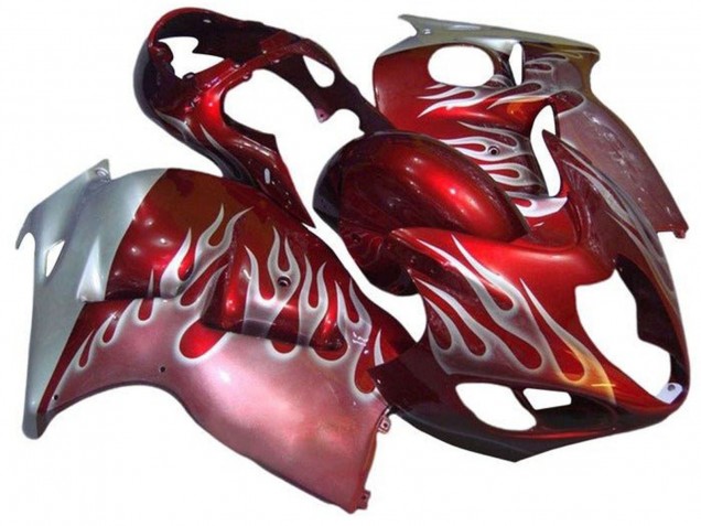 1996-2007 Red Silver Flame Suzuki GSXR1000 Motorcycle Fairings Australia
