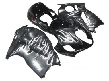 1996-2007 Grey Black White Flame Suzuki GSXR1000 Motorcycle Fairings Australia