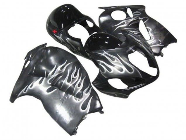 1996-2007 Grey Black White Flame Suzuki GSXR1000 Motorcycle Fairings Australia