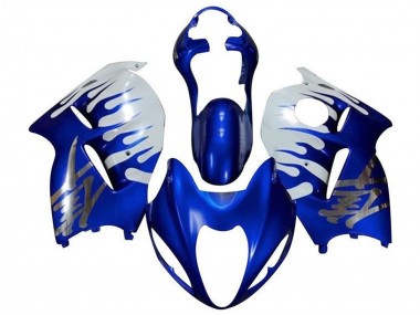 1996-2007 White Blue Chrome Flame Suzuki GSXR1000 Motorcycle Fairings Australia