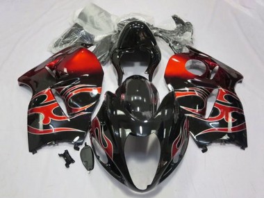 1996-2007 Glossy Black Red Tribal Suzuki GSXR1000 Motorcycle Fairings Australia