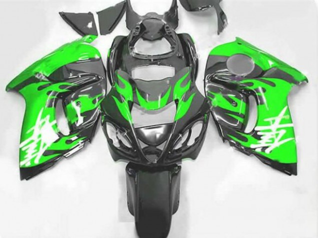 2008-2020 Black Green Flame Suzuki GSXR 1300 Hayabusa Motorcycle Fairings Australia