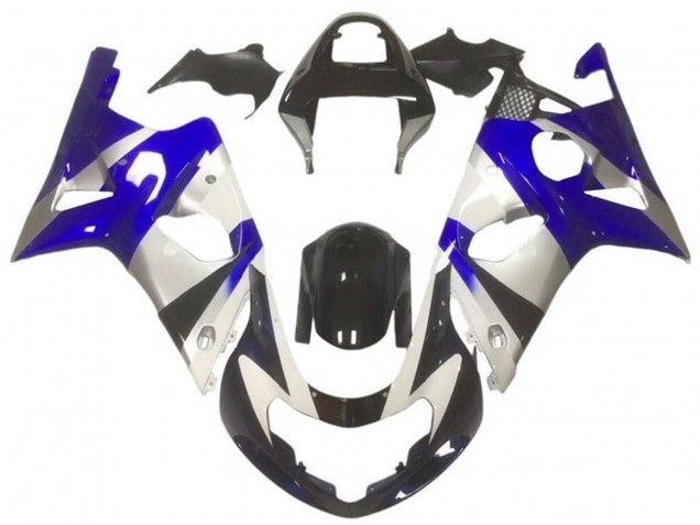 2000-2002 Silver Blue Glossy Black Suzuki GSXR1000 Motorcycle Fairings Australia
