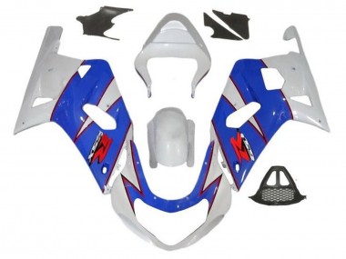 2000-2002 White Blue Red Pinstripe Suzuki GSXR1000 Motorcycle Fairings Australia