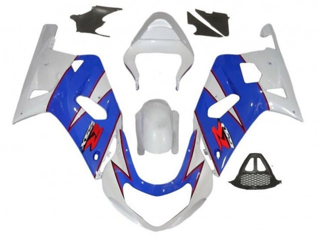 2000-2002 White Blue Red Pinstripe Suzuki GSXR1000 Motorcycle Fairings Australia
