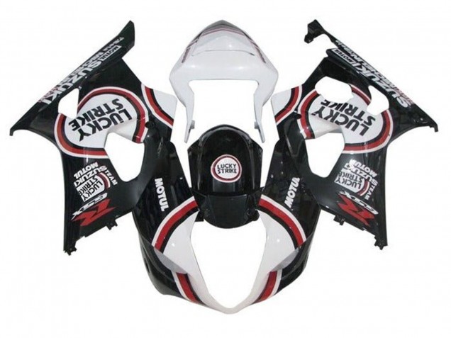 2003-2004 White Black Red Lucky Strike Suzuki GSXR 1000 Motorcycle Fairings Australia