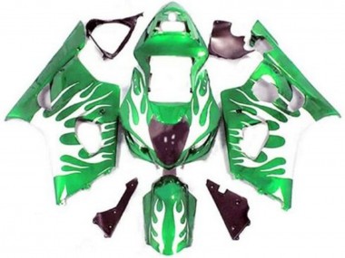 2003-2004 Green White Flame Suzuki GSXR 1000 Motorcycle Fairings Australia