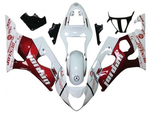 2003-2004 White Red Jordan Suzuki GSXR 1000 Motorcycle Fairings Australia