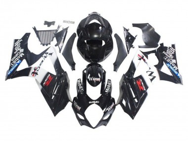 2005-2006 Glossy Black White West Suzuki GSXR 1000 Motorcycle Fairings Australia