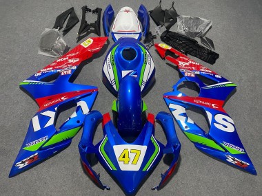 2005-2006 Blue Green White Red 47 Racing Suzuki GSXR 1000 Motorcycle Fairings Australia