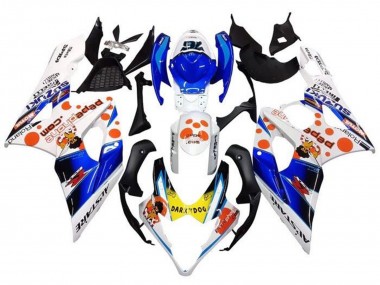 2005-2006 White Blue Orange Yellow Dark Dog Suzuki GSXR 1000 Motorcycle Fairings Australia