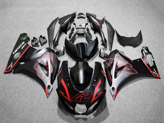 2017-2025 Matte Black Red 42 Suzuki GSXR1000 Motorcycle Fairings Australia