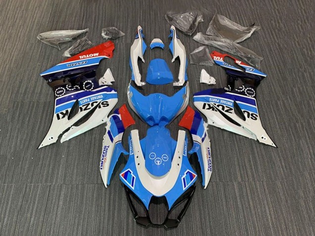 2017-2025 White Blue Stripe Red Motul Suzuki GSXR1000 Motorcycle Fairings Australia