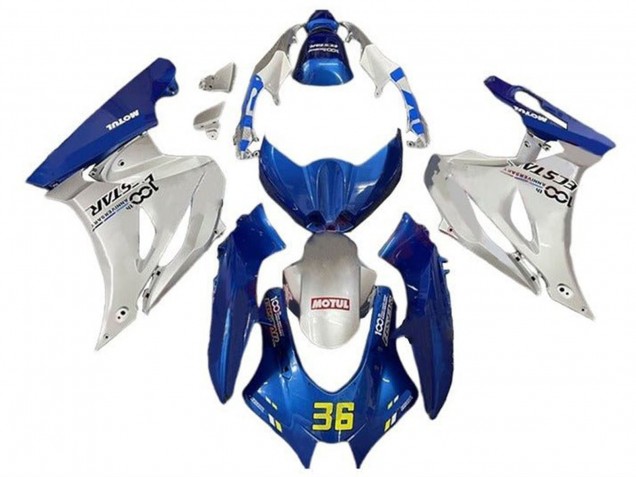 2017-2024 Blue Silver Motul 36 Suzuki GSXR1000 Motorcycle Fairings Australia