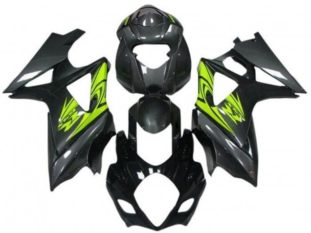 2007-2008 Black Neon Yellow Suzuki GSXR 1000 Motorcycle Fairings Australia