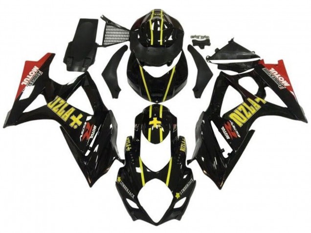 2007-2008 Black Yellow Red Rizla Suzuki GSXR 1000 Motorcycle Fairings Australia