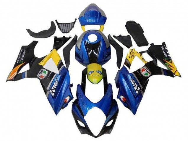 2007-2008 Blue Yellow Black Shark Suzuki GSXR 1000 Motorcycle Fairings Australia