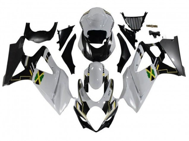 2007-2008 White Black Jamaica Suzuki GSXR 1000 Motorcycle Fairings Australia