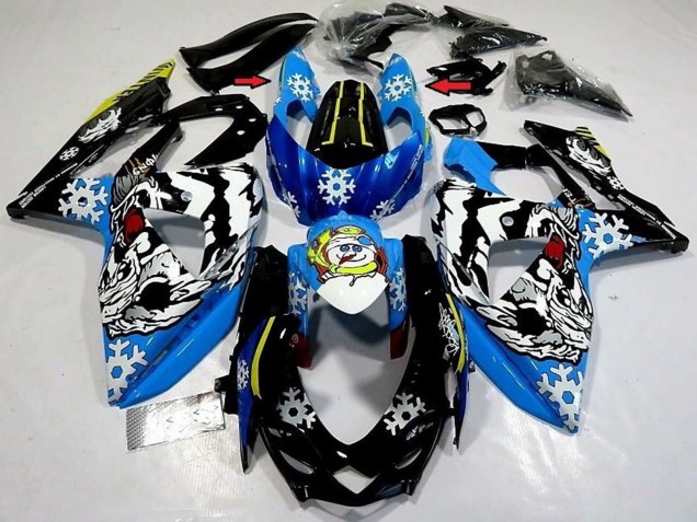 2009-2016 Blue Black White Snow Suzuki GSXR 1000 Motorcycle Fairings Australia