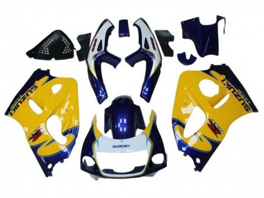1996-2000 Yellow Blue Tribal Suzuki GSXR 600 / GSXR 750 Motorcycle Fairings Australia