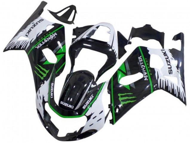 2001-2003 White Black Green Monster Suzuki GSXR 600 / GSXR 750 Motorcycle Fairings Australia