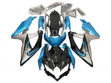 2008-2010 Light Blue Silver Glossy Black Suzuki GSXR 600 / GSXR 750 Motorcycle Fairings Australia