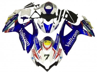 2008-2010 White Blue Yellow Red Voltcom 7 Suzuki GSXR 600 / GSXR 750 Motorcycle Fairings Australia